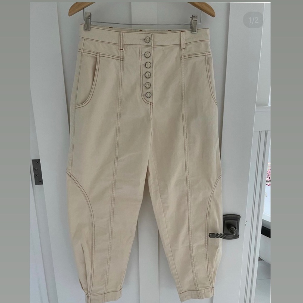 Ulla Johnson Brody Button Jean in Ivory